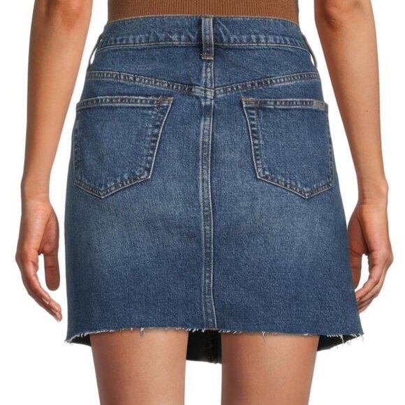 NEW JOE'S Mini Denim Skirt With Raw Hem blue 252 - Picture 2 of 4